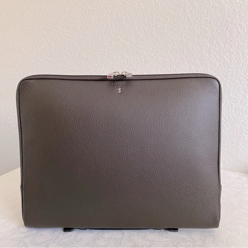 Serapian brown Leather Document laptop Case